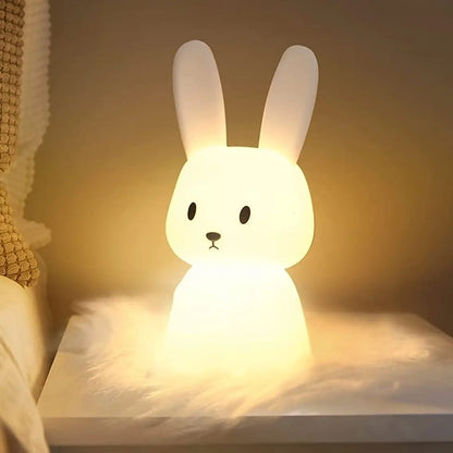 Led Night Light for Kids Safe Silicone Desk Lamp RGB Cute Nightlight Touch Control Adjust Timing Function 1200Mah Chargeable