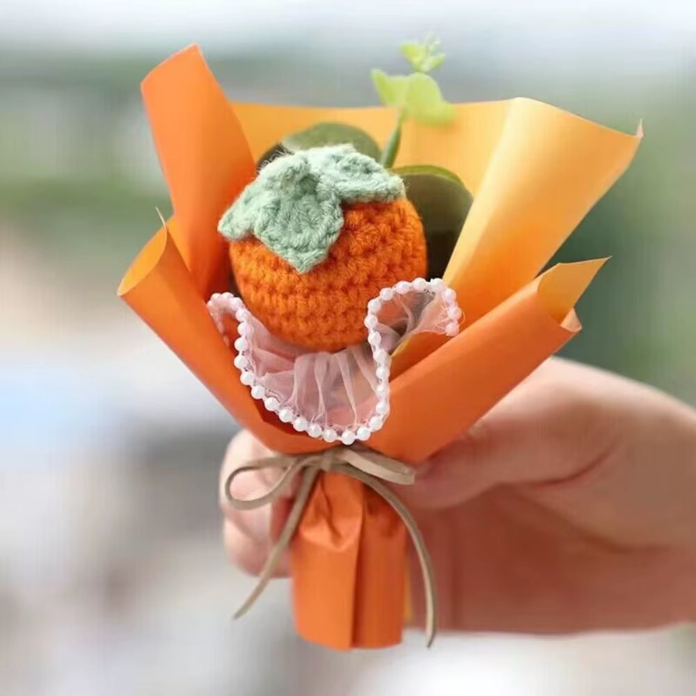 Mini Crochet Flower Bouquet Graduation Bouquet Artificial Daisy Knitted Flower Wedding Guest Gift Valentine'S Day Gift