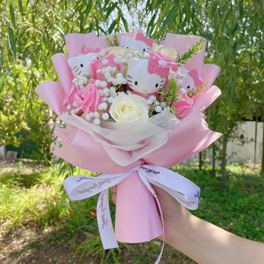 Sanrio Series Kitty Cat Mother'S Day Graduation 520 Gift Valentine'S Day Birthday Gift Girlfriend Flower Bouquet