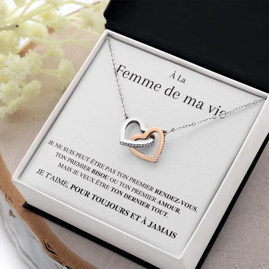 Interlock Heart Love Necklace for Wife Gifts Women Valentine'S Day Birthday Christmas Gift for My Wife Fashion Jewelry with Box